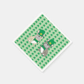 St. Patricks French Bulldogs スタンダードカクテルナプキン (角)