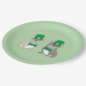 St. Patricks French Bulldogs ペーパープレート (アングル)