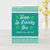 St Patrick's From All of Us Shamrocks Green Checks カード (黄色い花)