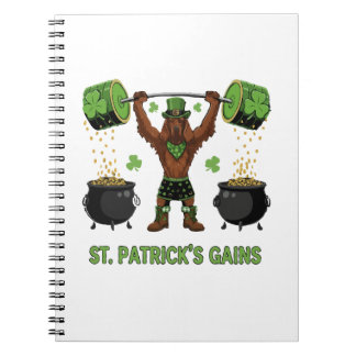 St. Patrick's Gains Funny Weightlifting Irish Sett ノートブック