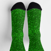 St. Patrick's green sparkling glitter pattern ソックス (上部)
