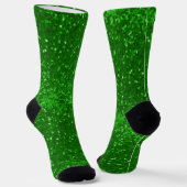 St. Patrick's green sparkling glitter pattern ソックス (傾斜あり)