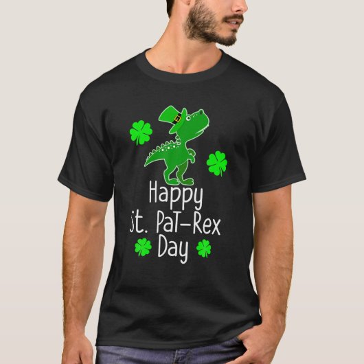 St Patrick's HAPPY ST PAREX DAY Rex Dinosaur Funny Tシャツ (正面)