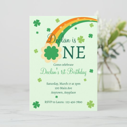 St. Patrick's Irish First 1st Birthday 招待状 (スタンド正面)