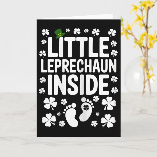 St Patricks Little Leprechaun Inside Pregnancy Ann カード (黄色い花)