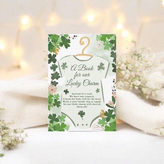 St. Patrick's Lucky Charm Books for Baby Shower エンクロージャーカード