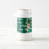 St Patrick's Lucky Day Cute Cat Leprechaun Hat, ビールジョッキ (正面左)