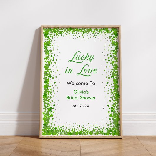 St Patrick's Lucky in Love Bridal Shower Welcome ポスター