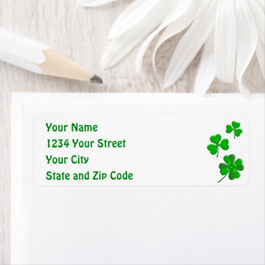 St Patrick's Lucky Shamrock Personalized Address ラベル (インサイチュ)