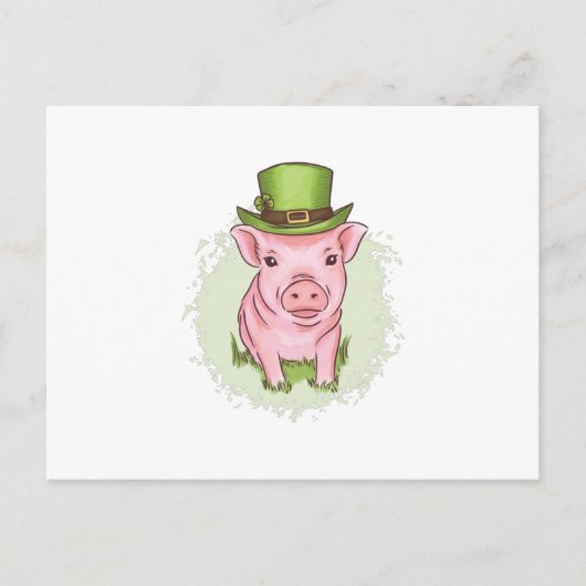 St Patrick's mini pig ポストカード (正面)