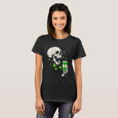 St Patrick's Skeleton Coffee Dead Inside But Feeli Tシャツ (正面フル)