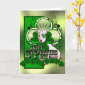 St patricks - St Pitties日-ピットブル- Petey カード (黄色い花)