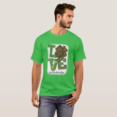 St Patricks Teacher Messy Bun Leopard Bleached Iri Tシャツ (正面フル)