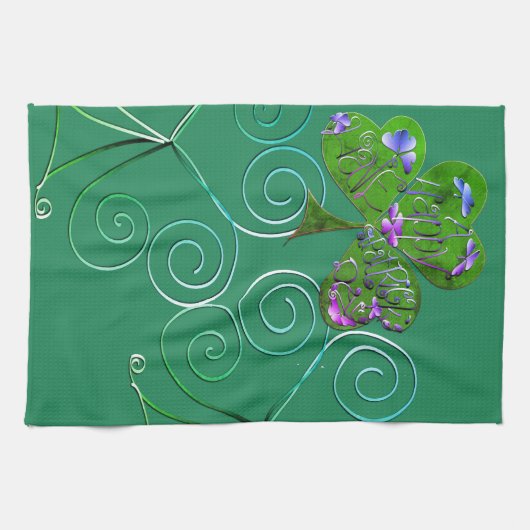 St. Patrick's Teal Kitchen Towels キッチンタオル (横)