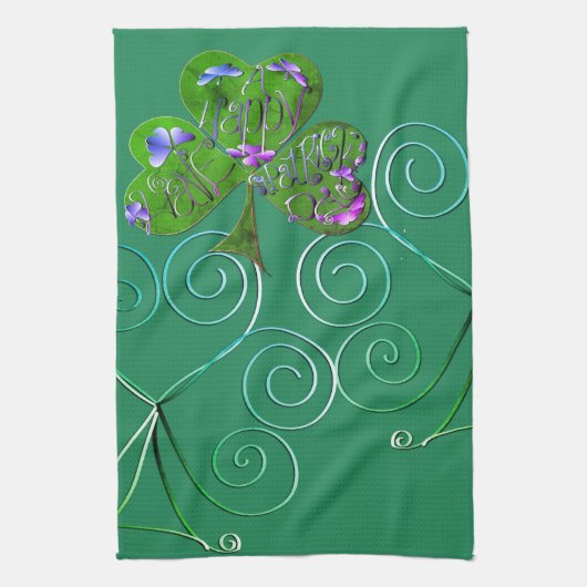 St. Patrick's Teal Kitchen Towels キッチンタオル (縦)