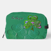 St. Patrick's Teal Shamrocks Print Cut Sew Bag ドップキット (裏面)