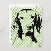 St patricks- Vizslaシルエット – レーガン ポストカード (正面/裏面)