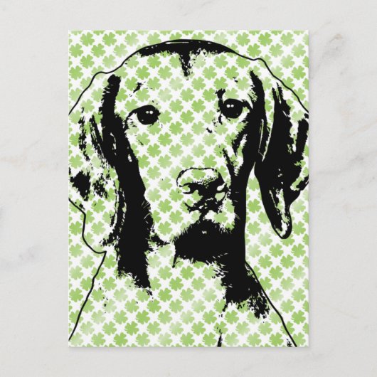 St patricks- Vizslaシルエット – レーガン ポストカード (正面)