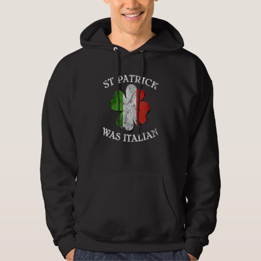 St Patricks Was Italian Shamrock Italy Flag Gift W パーカ (正面)