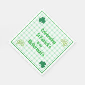 St Patricks Watercolor Green Shamrocks スタンダードランチョンナプキン (角)