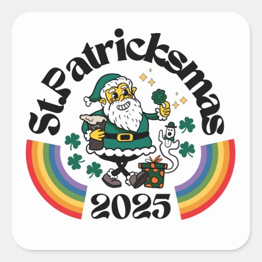 St.Patricksmas 2025ステッカー スクエアシール (正面)