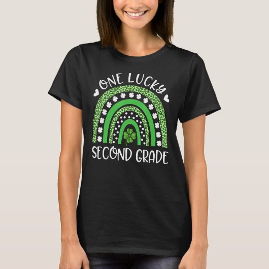 St Patricku2019s日1ラッキーセカンドグレードティーチ Tシャツ (正面)