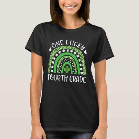 St Patricku2019s日1ラッキー4年生ティーチ Tシャツ (正面)
