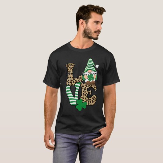 St Patricku2019s Day Lucky Love Gnome St Patrick's Tシャツ (正面フル)