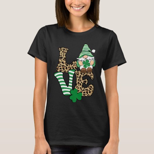 St Patricku2019s Day Lucky Love Gnome St Patrick's Tシャツ (正面)