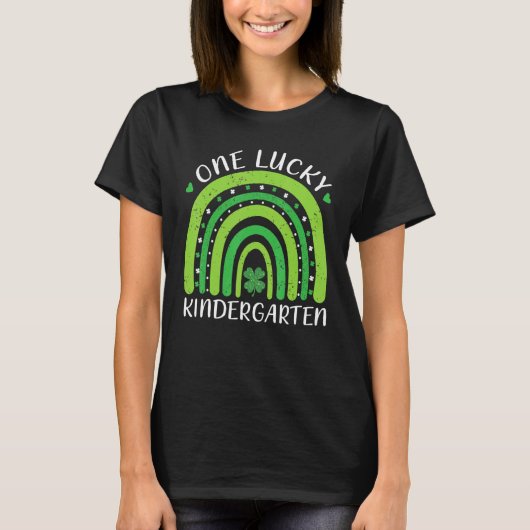 St Patricku2019s Day One Lucky幼稚園ティーチ Tシャツ (正面)
