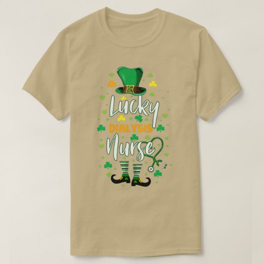 St Patrickx27sラッキー透析ナースグリーンステトsc Tシャツ (デザイン正面)