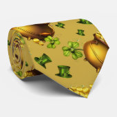 St pattys dayの金ゴールドデザイナータイ ネクタイ (ロール)