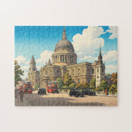St Pauls Cathedral Japanese Woodblock Print ジグソーパズル