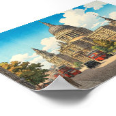 St Pauls Cathedral Japanese Woodblock Print ポスター (角)