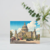 St Pauls Cathedral Japanese Woodblock Print ポストカード (スタンド正面)
