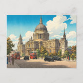 St Pauls Cathedral Japanese Woodblock Print ポストカード (正面)