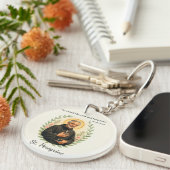 St. Peregrine Feast Day Blessings Watercolor Wreat キーホルダー (正面右)