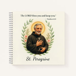 St. Peregrine Feast Day Blessings Watercolor Wreat ノートブック