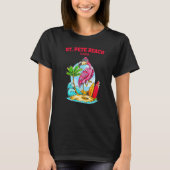 St Pete Beach Flamingo Surfboard Tシャツ (正面)