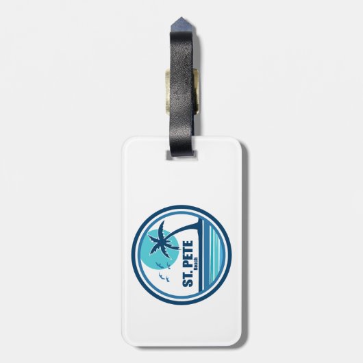 St. Pete Beach Florida Palm Tree Birds ラゲッジタグ (裏面縦)