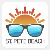 St. Pete Beach Florida Sunglasses スクエアシール (正面)