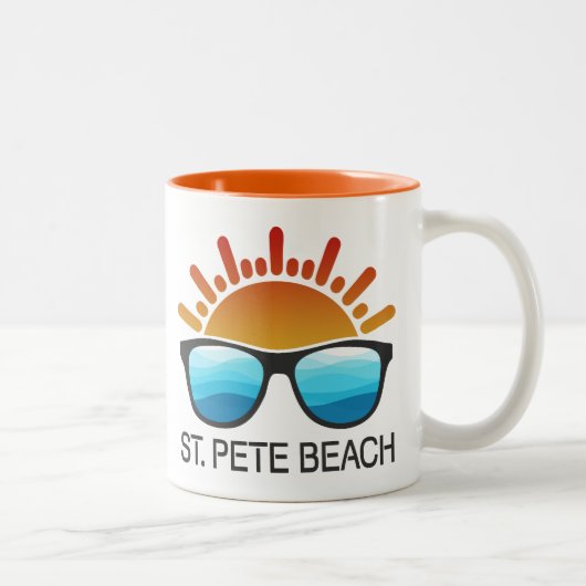 St. Pete Beach Florida Sunglasses ツートーンマグカップ (右)