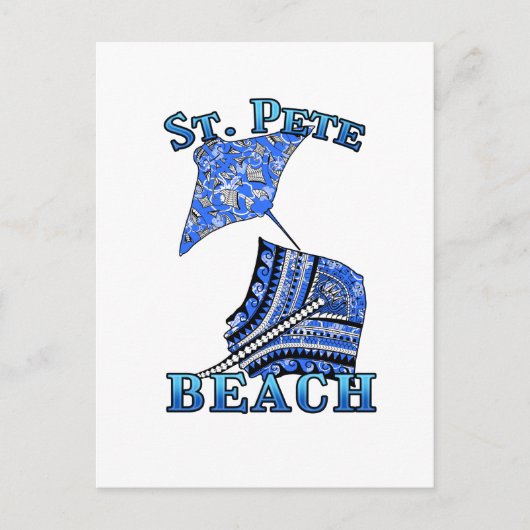 St Pete Beach Florida Vacation Tribal Stingray ポストカード (正面)