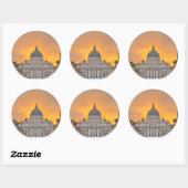 St. Peter's Basilica at Sunset, Vatican City ラウンドシール (シート)