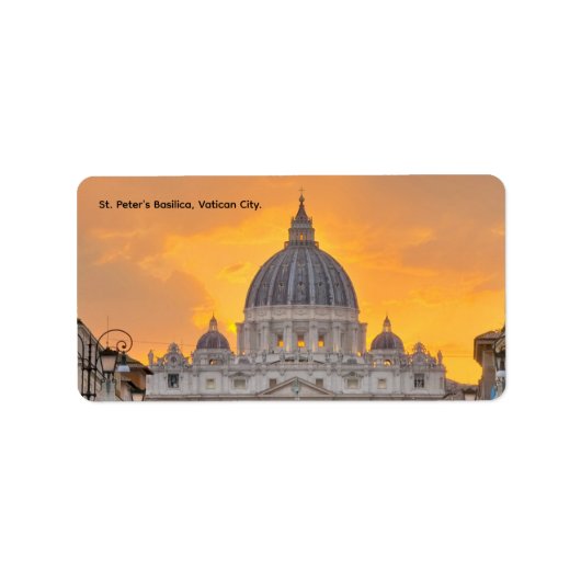 St. Peter's Basilica at Sunset, Vatican City ラベル (正面)