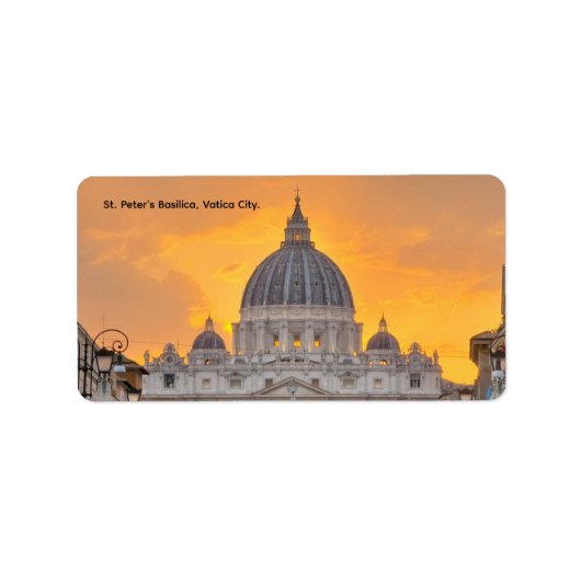 St. Peter's Basilica at Sunset, Vatican City ラベル (正面)