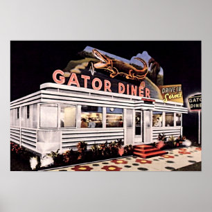 St. Petersburg, Florida Gator Dinerレストラン ポスター