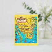 St. Petersburg  Map Vintage Postcard ポストカード (スタンド正面)