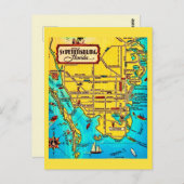 St. Petersburg  Map Vintage Postcard ポストカード (正面/裏面)