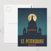 St. Petersburg Moonlit Cathedral ポストカード (正面/裏面)